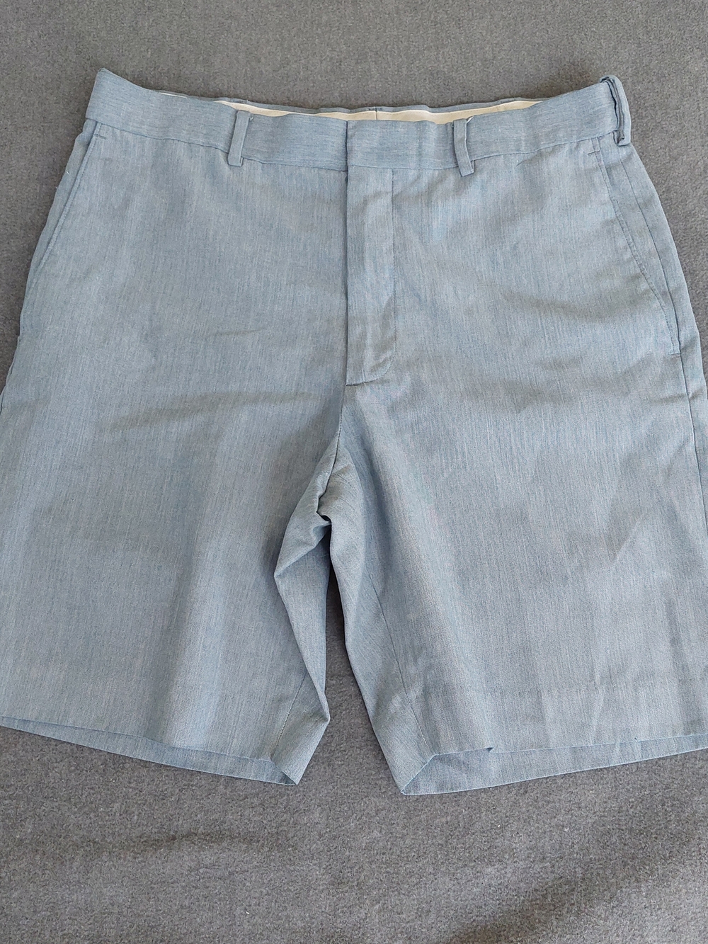 Savane Men's Light Blue Flat Front Dress Shorts - Size 38